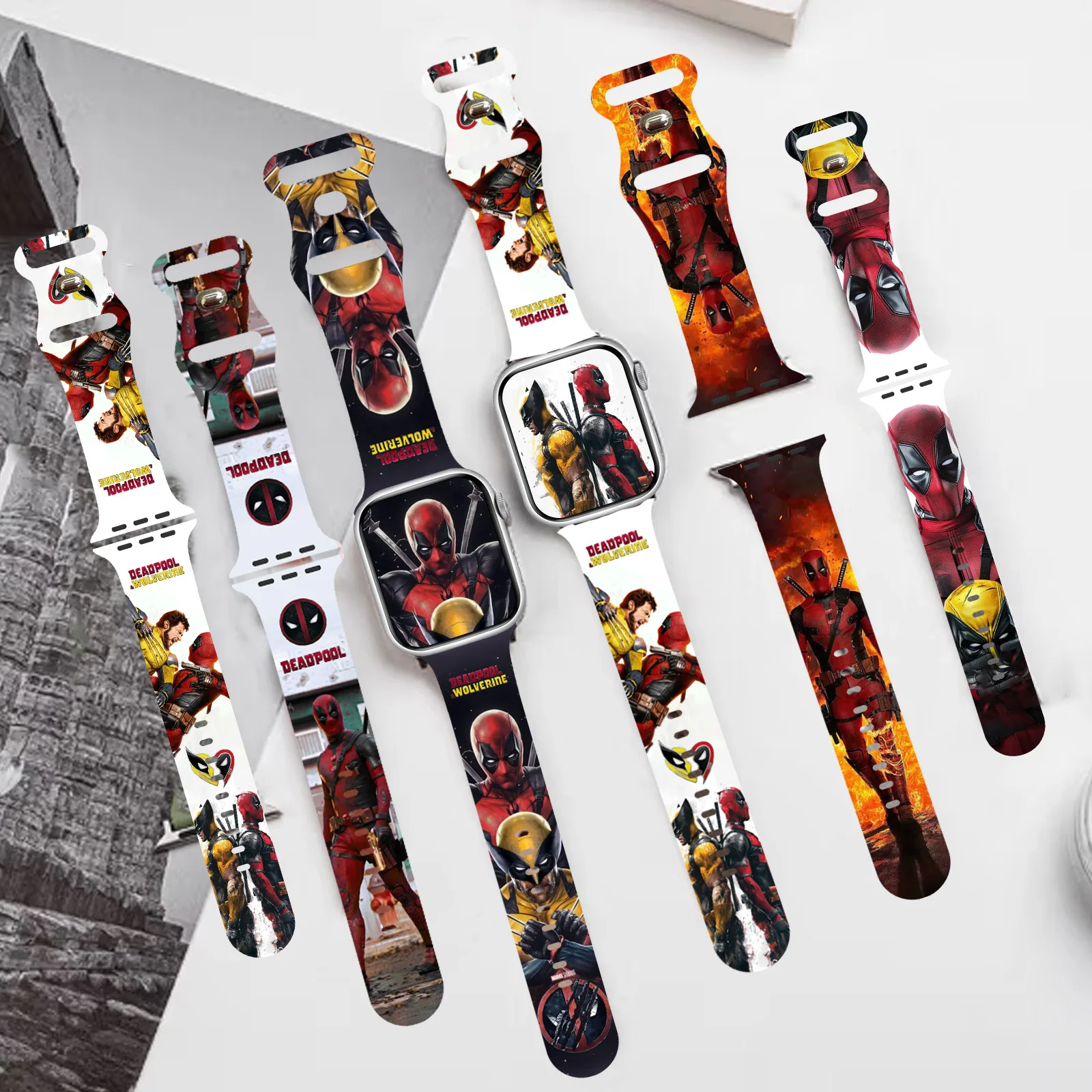

Ремешок с принтом Дэдпула для iWatch 11 10 9 8, силиконовый ремешок, сменный браслет для Apple Watch 46 мм, 44 мм, 42 мм, 41 мм, 38 мм, ремешок для часов