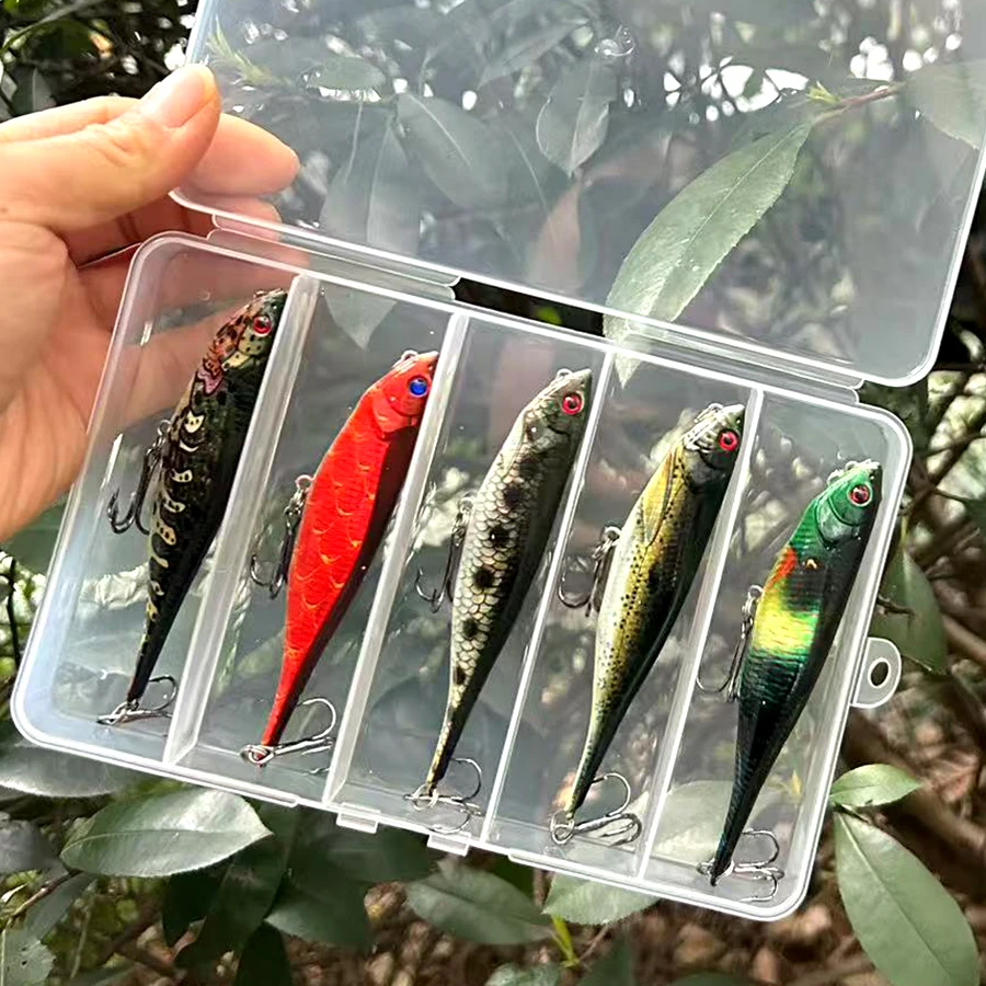 

5PCS/BOX Crankbaits Fishing Lures Topwater Hard Bait Artificial Wobblers For Trolling Bass Trout Walleye Floating Pencil Tackle