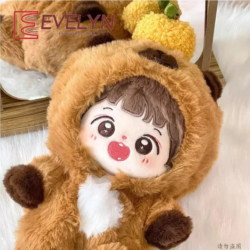 Evelyn（Doll）20cm Mini pluszowe ubrania Akcesoria do stroju dla Korea Kpop Exo Labubu Idol Dolls Capybara onesie Odzież DIY Prezent