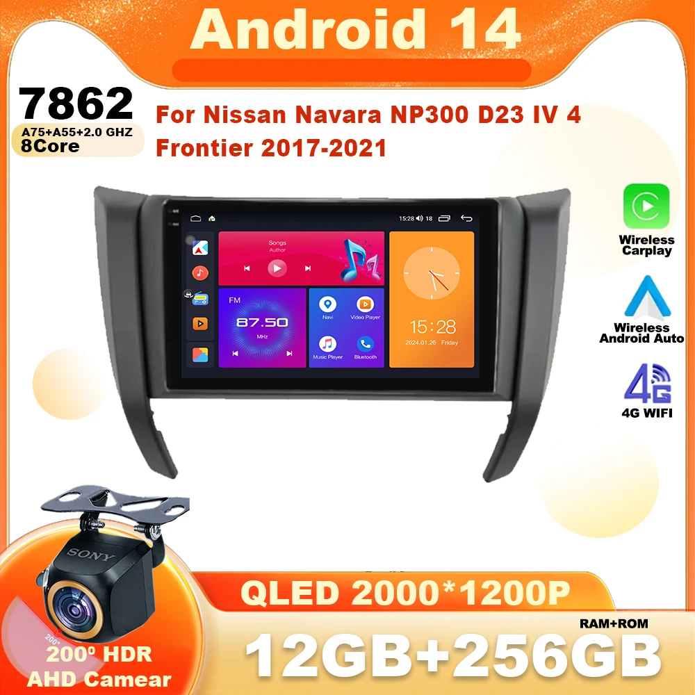 

Android 14 Car Radio For Nissan Navara NP300 D23 IV 4 Frontier 2017-2021 Multimedia Video Player Navigation GPS WIFI 4G Carplay