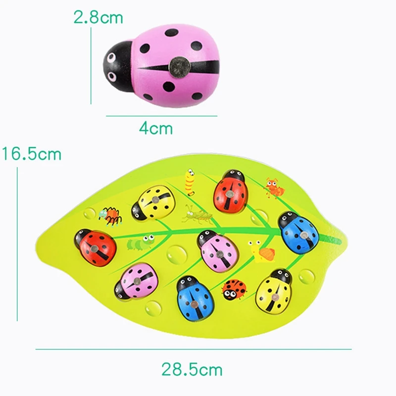 Zabawki dla dzieci Złap magnetyczny Drewniana zabawka dla dzieci Wczesne zabawki edukacyjne Prezent