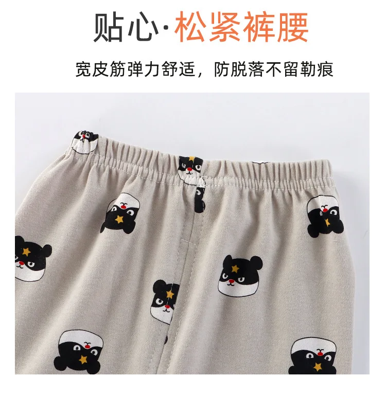 Jungen Mädchen Herbst Baumwolle Langarm-Wärmeset Kinder Weiche Atmungsaktive Heimkleidung Baby Kinder Dehnbare Bequeme Pyjamas Casual – Detail 6