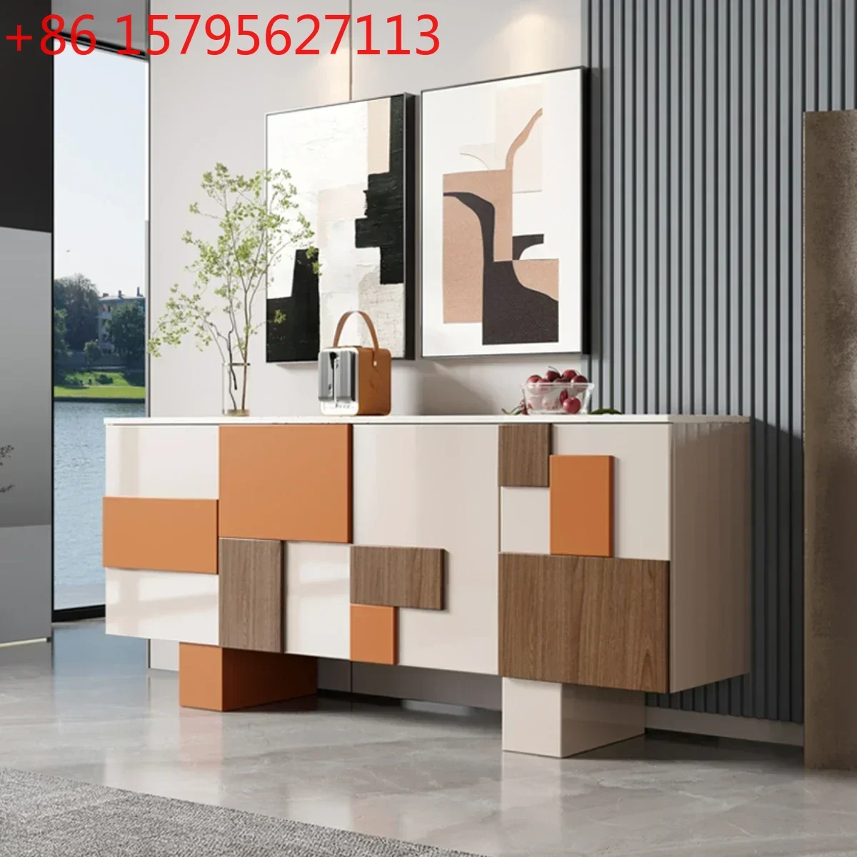 

Итальянский стильный роскошный буфет в современном минималистичном стиле для прихожей