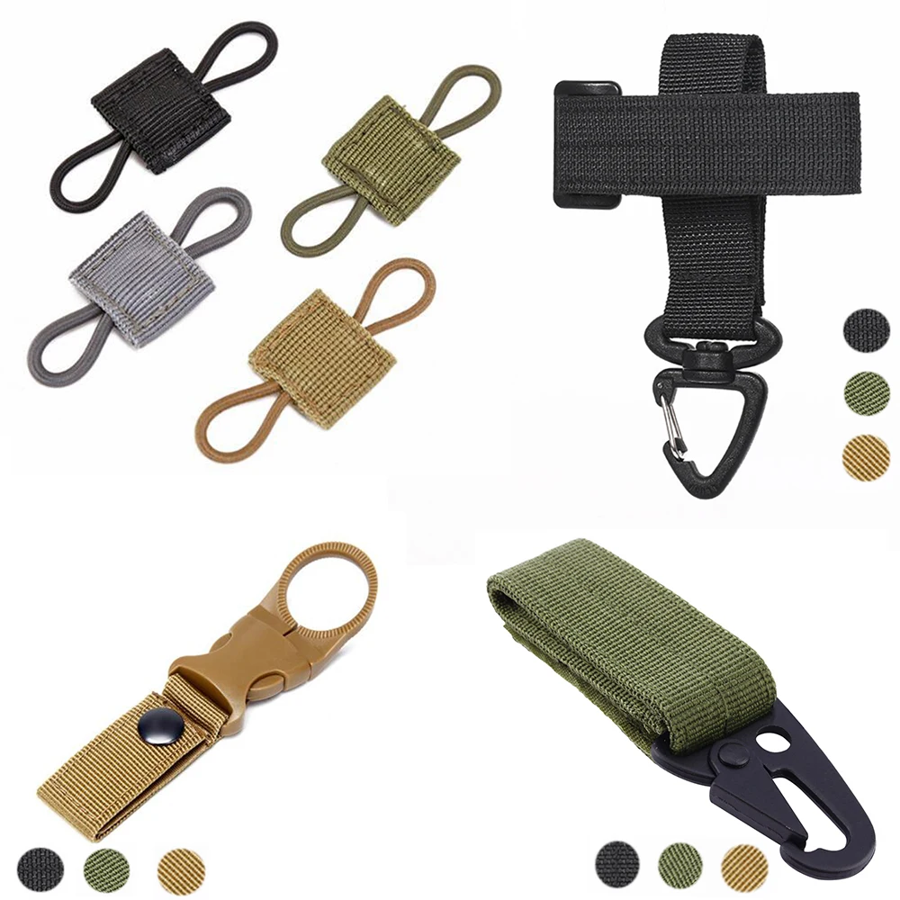 VULPO MOLLE Elastic Antenna Pipe Buckle/PPT Binding Retainer&Water Bottle Holder&Glove/Climbing Rope Storage Buckle & Belt Hook