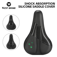 WEST BIKING Bicycle Seat Cover Soft Silicone Non-Slip Bike Saddle Memory Sponge Pad Breathable MTB Bicycle Seat Accessories