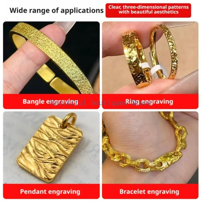 U4LF Metal Texturing Punch for Jewelry Making, Hand-Engraved Stamping End for Decorative Pattern Work on Silver and Gold