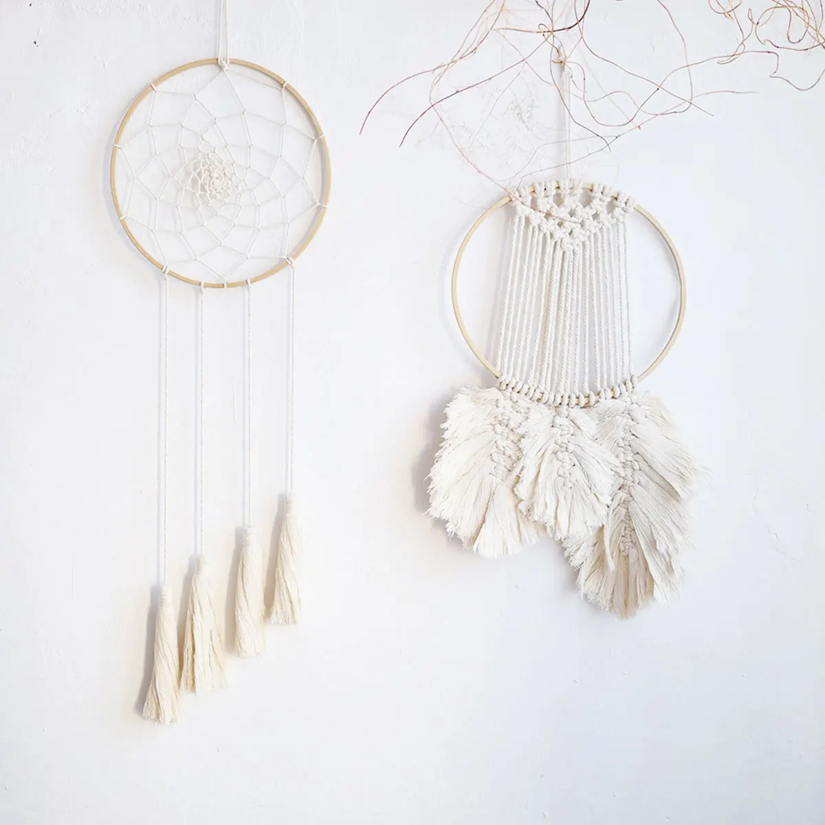 

20 Pcs Bamboo Circle Dreamcatcher Accessories for Handcraft Ring Project Christmas DIY Rings Mini