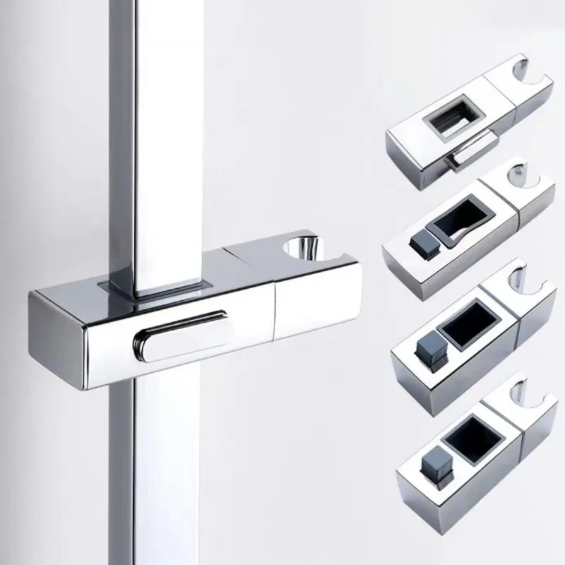 New Shower Accessories Shower Head Bracket Adjustable Replacement Hand Shower Rack Square Bracket Holder for Bathroom Slide Pole
