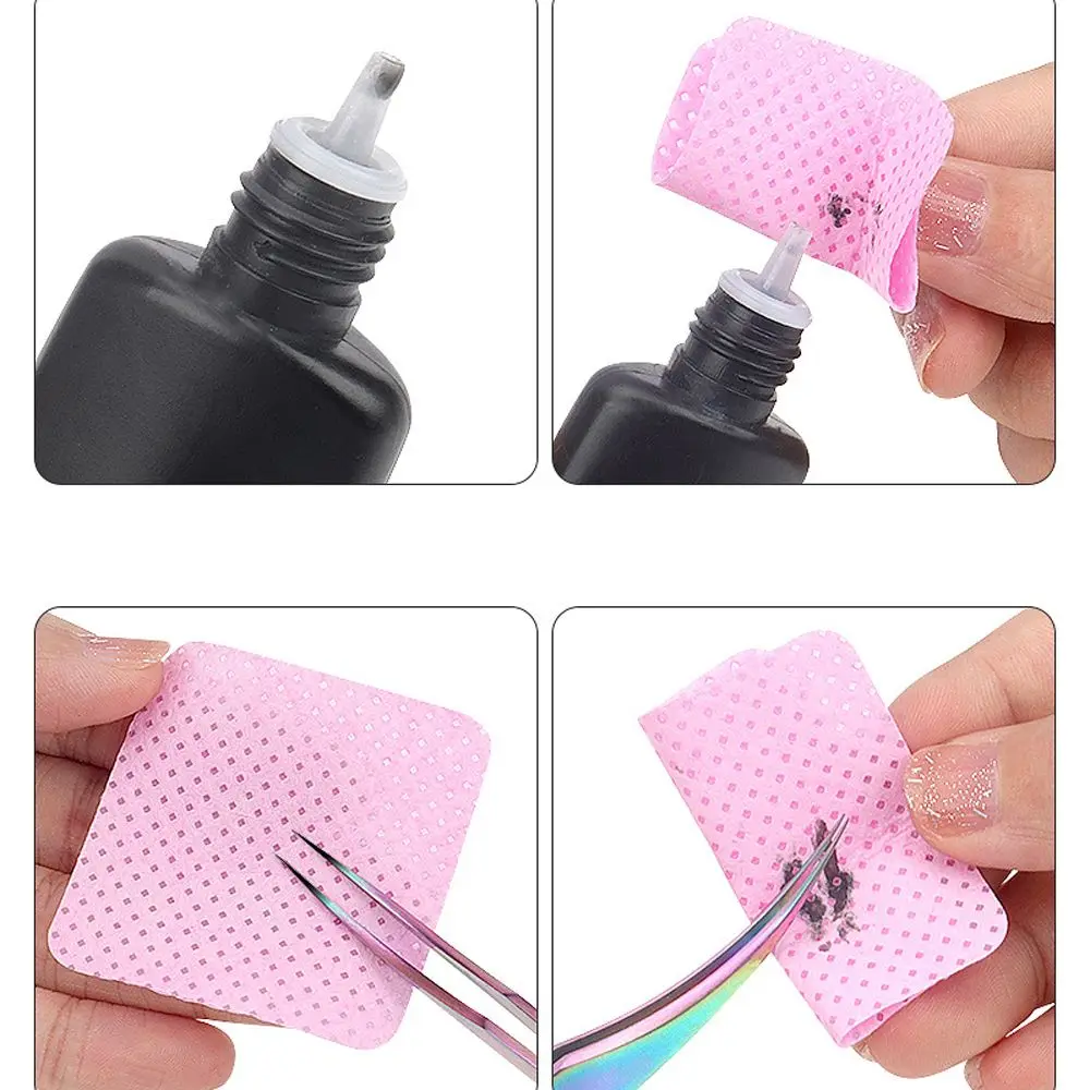 Papier portable non pelucheux pour dissolvant de vernis à ongles en gel UV, tampon de dissolvant de colle à cils, nettoyant pour pointes d'ongles, coton dissolvant, lingettes en coton pour cils