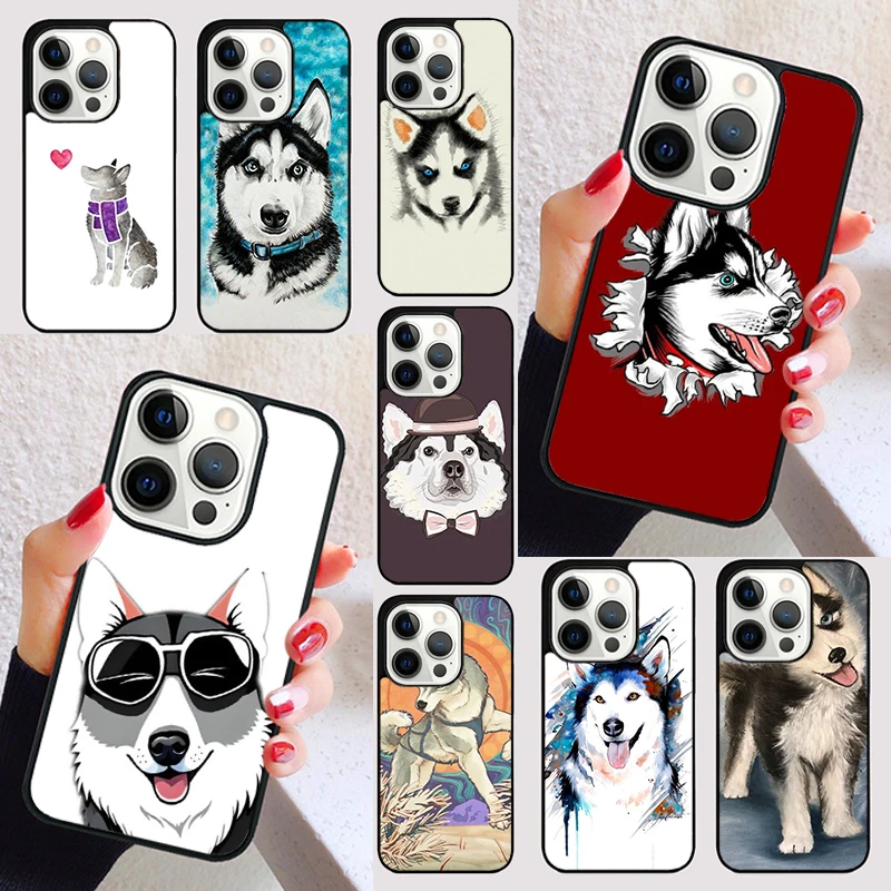 Funda de Alaskan Malamute Husky Siberiano Dog para iPhone, 15, 13, 12, 11, 14 Pro Max, Mini, X, XR, XS Max, SE 2020, 7, 8, 6S Plus