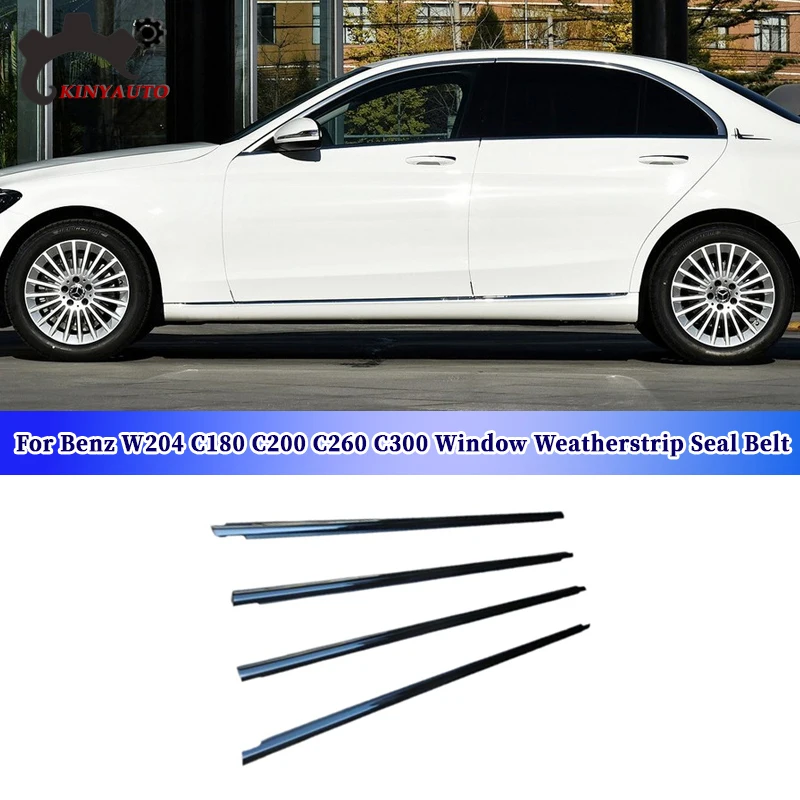 Für Benz W204 C180 C200 C260 C300 Schwarze Seitenfenster-Gummidichtung Wetterschutzstreifen Wischergummi Glasdichtung Auto-Zubehör