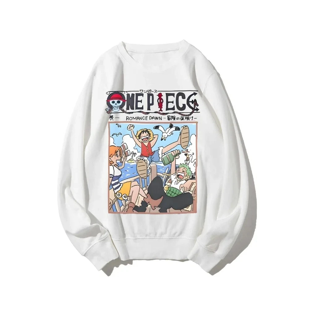 One Piece Men's Sweatshirt Monkey D. Luffy Roronoa Zoro Anime Hoodie Spring Autumn Boy Children Long-sleeved Parent-Child Outfit