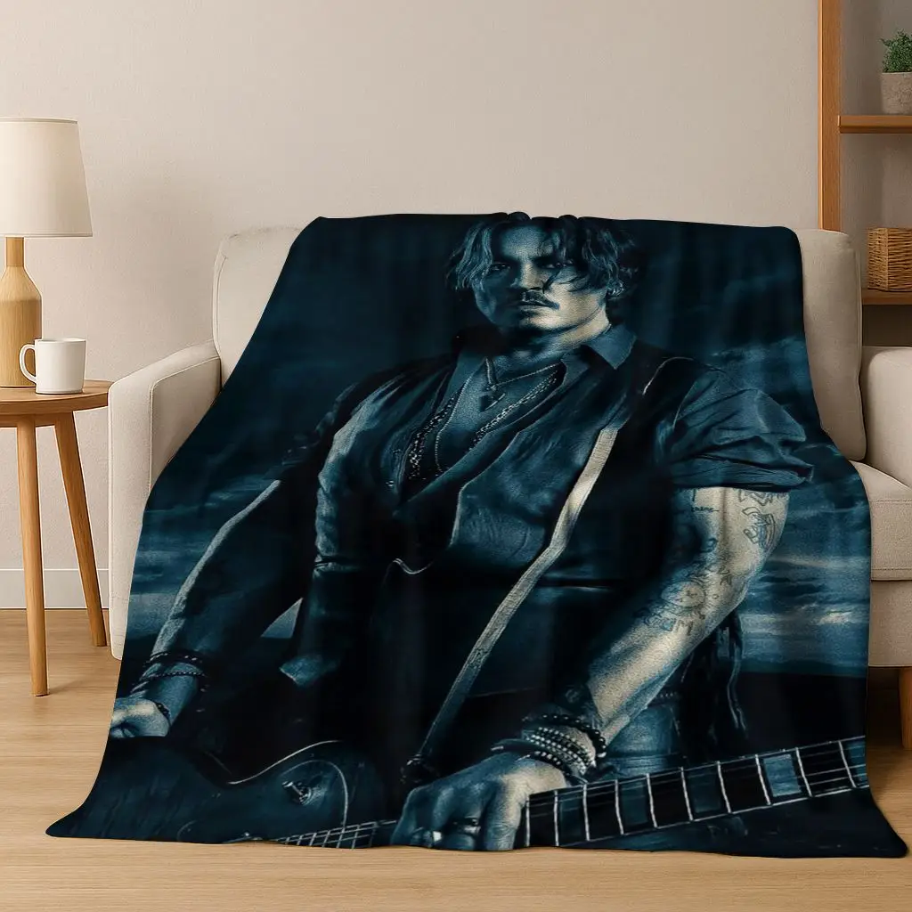 26 نمط جوني ديب الفن الفانيلا بطانية ، دافئة ومريحة لينة رمي بطانية للمنزل غرفة نوم أريكة تتحول لسرير نزهة غطاء مكتب هدية طفل #3