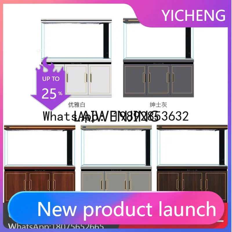 

Аквариум для гостиной, большой, для дома, с перегородкой из массива дерева, напольный, новинка 2024 года