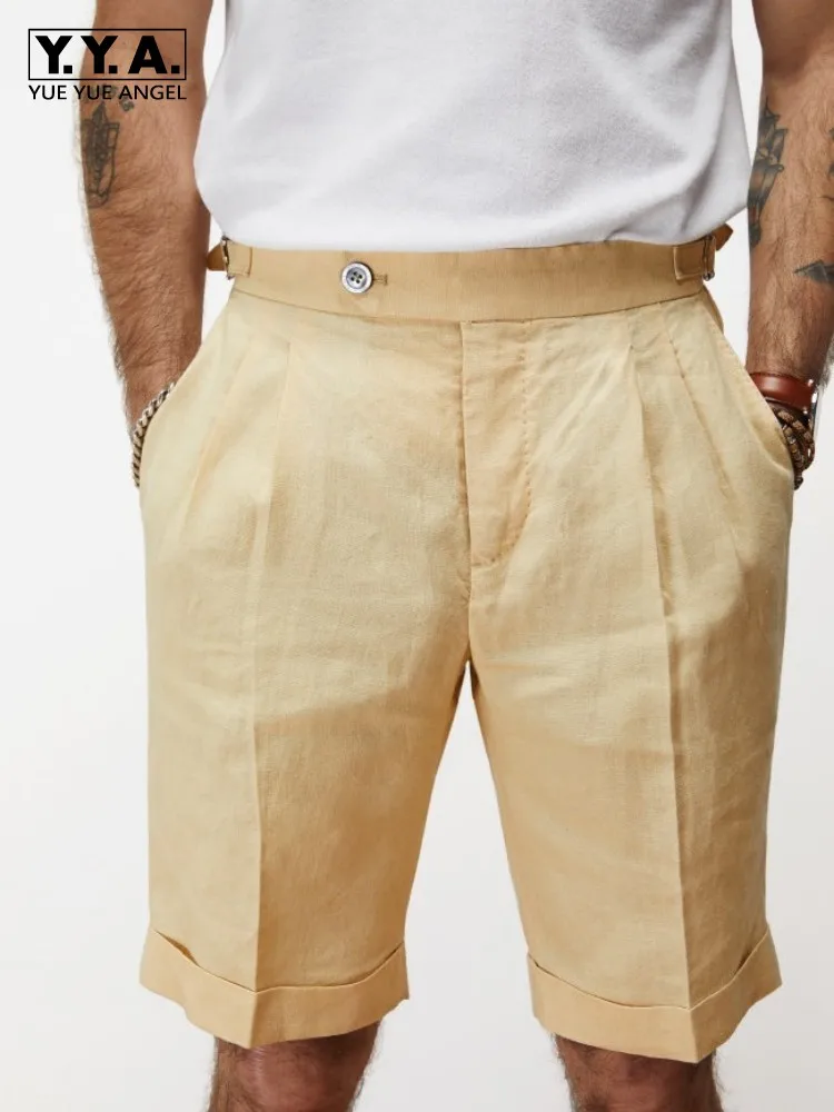 

Летние мужские льняные шорты, тонкие, до колена, деловые повседневные брюки прямого кроя, винтажные мужские офисные рабочие шорты, размер 5XL