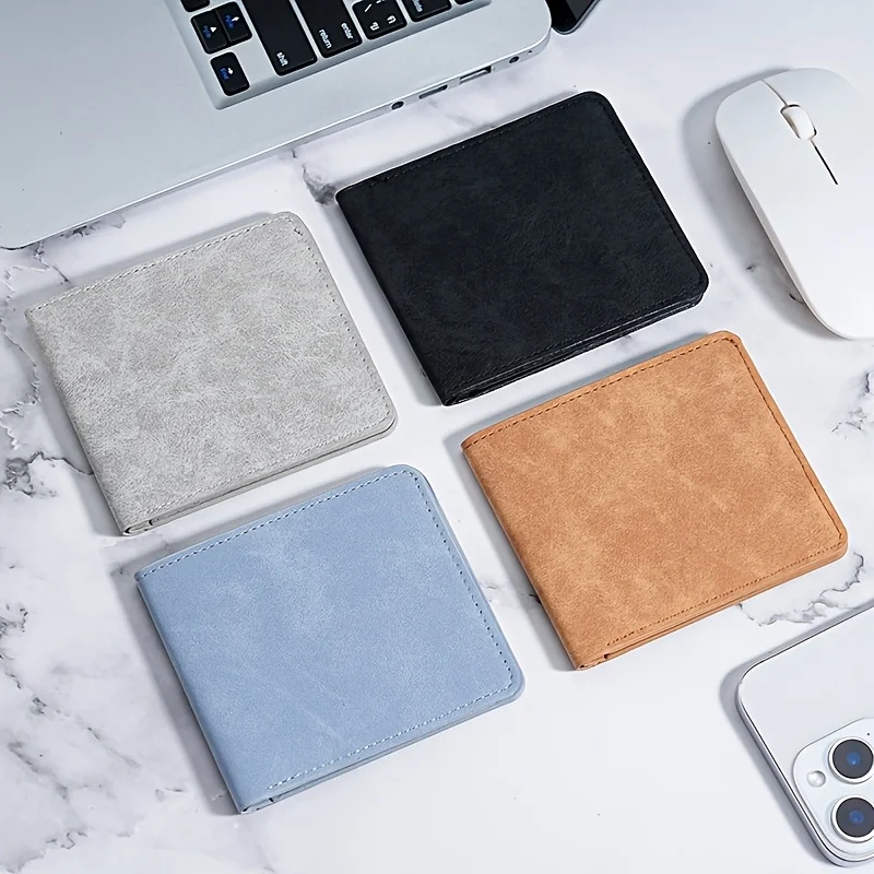 Men Ultra‑Slim Short Style Wallet, Integrated Card & Cash Holder with Multiple Card Slots
