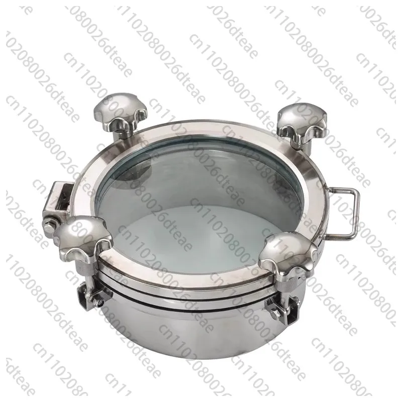 

Pressure manhole cover, large glass, sanitary grade with sight glass, welded and thickened observation window
