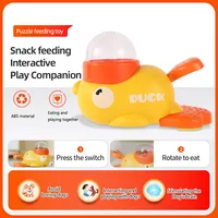 Yellow Duck-Shaped Interactive Cat Treat Dispenser Durable Plastic Training Dog Toy Puzzle Slow Feeder Dog Self-pleasure Toy 2