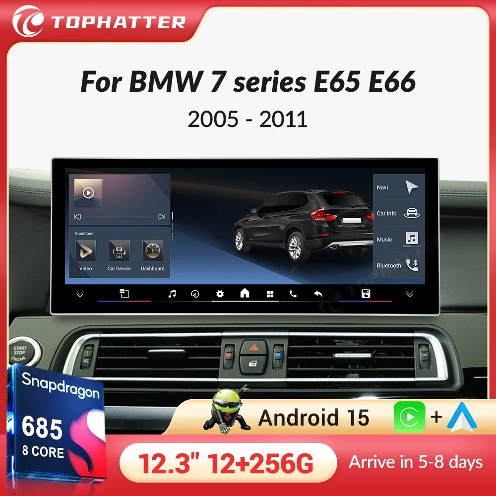 

Car Multimedia Video Player For BMW 7 Series E65 E66 2005 - 2011 CCC System GPS Navigation Android 15 Auto Radio Screen