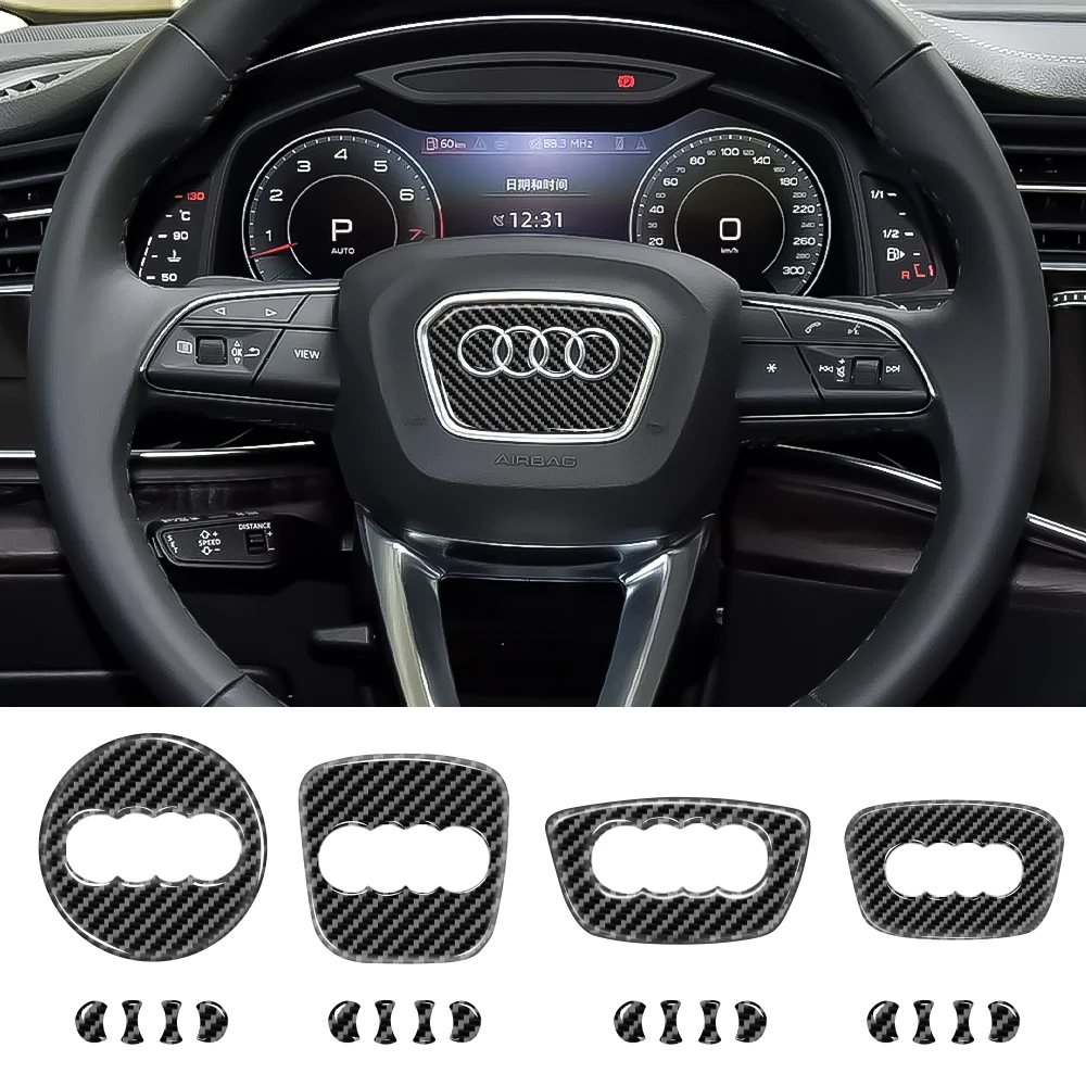 

Автомобильный чехол из углеродного волокна, наклейка на руль для Audi A3 A4L Q3 Q5 Q7 Q6L S3 Q2L A4 Q5L Q8, аксессуары для авто украшения