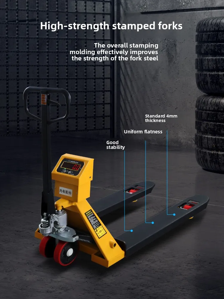 Electronic Forklift Scale 2 Tons, 3T Manual Hydraulic with Scale Truck, with Weighing Ground Cattle Pallet Truck