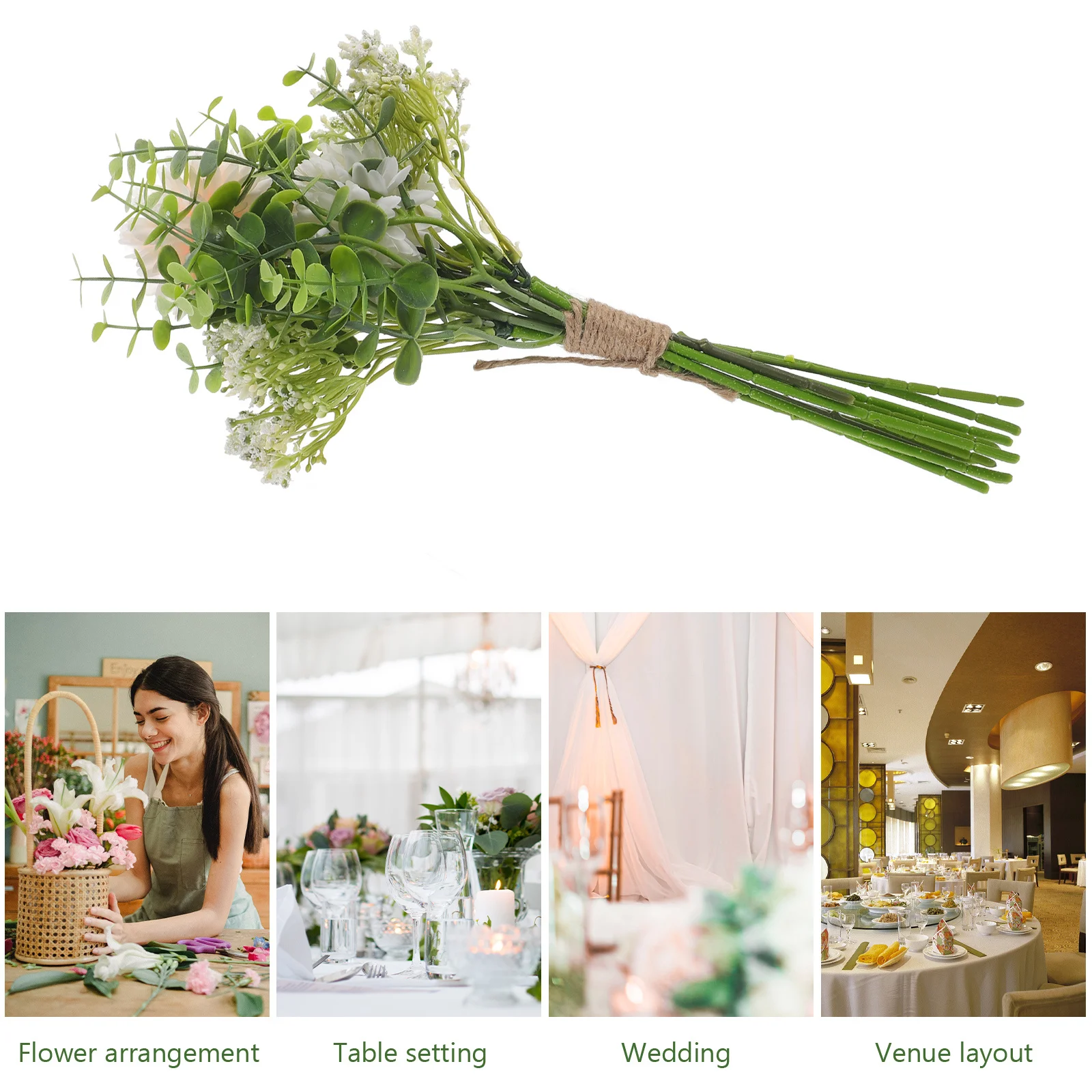 

Artificial Eucalyptus Flower Faux Bouquet Wedding Party Decoration Simulation Flower Arrangement Realistic Wedding Decor