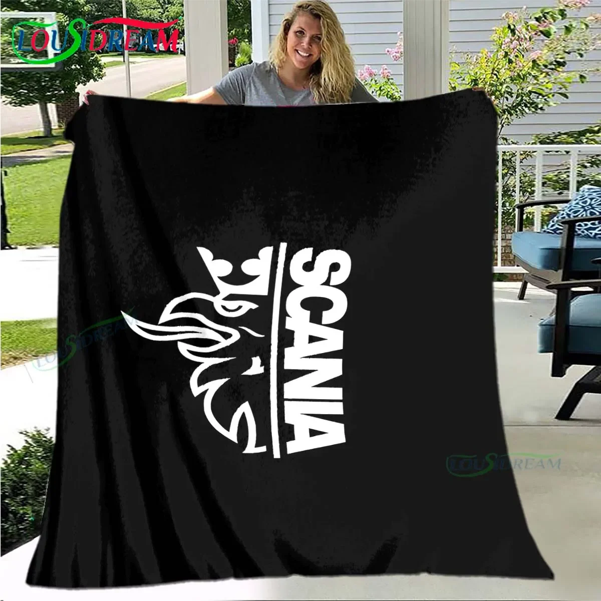 3D Fashion Popular S-Scania Pattern Blanket Flannel Thin Blanket Portable Home Travel Office Lunch Break Blanket Luxury Gift