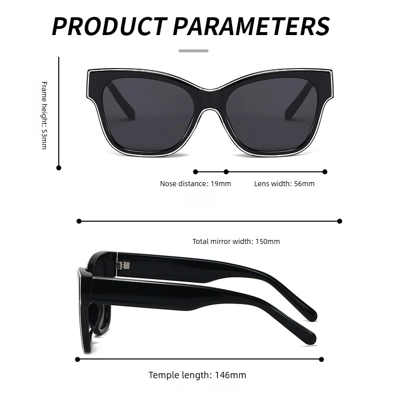 แว่นกันแดดทรงแคทอายโอเวอร์ไซส์แฟชั่นใหม่ สไตล์สตรีท โดดเด่นสะดุดตา เหมาะสำหรับทุกเพศ ใช้ได้ทั้งกิจกรรมกลางแจ้ง ปั่นจักรยาน ตกปลา ป้องกันรังสียูวี