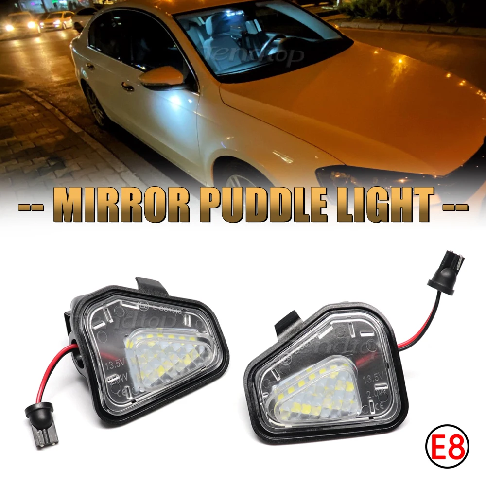 LED Side Rearview Mirror Floor Ground Lamp Puddle Light For VW CC Jetta Scirocco EOS 2009-2015 For Passat B7 CC 4motion Santana