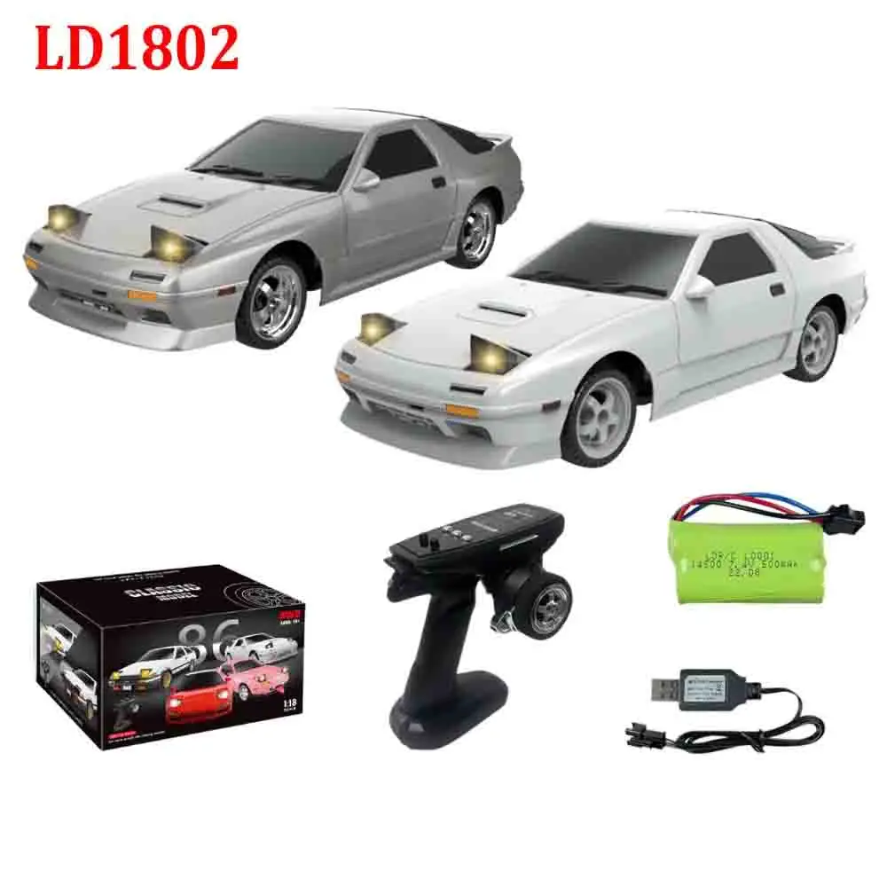 

LDRC 1802 1:18 RX7-FC 2.4G Drift Remote Control Car with Gyroscope Metal Drive Shaft Suitable for Adults/Teenagers/Drift Toys