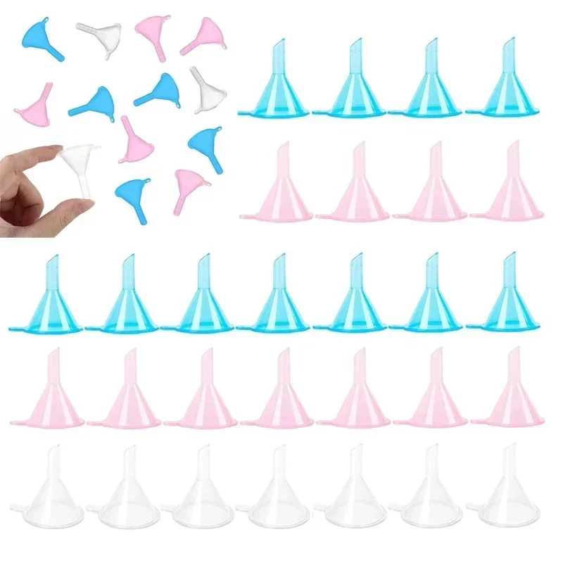 

100Pcs Mini Plastic Funnels Reusable Liquid Dispensing Tools For Filled Perfumes Essential Oils Lotion Spice Powder Lab Tool