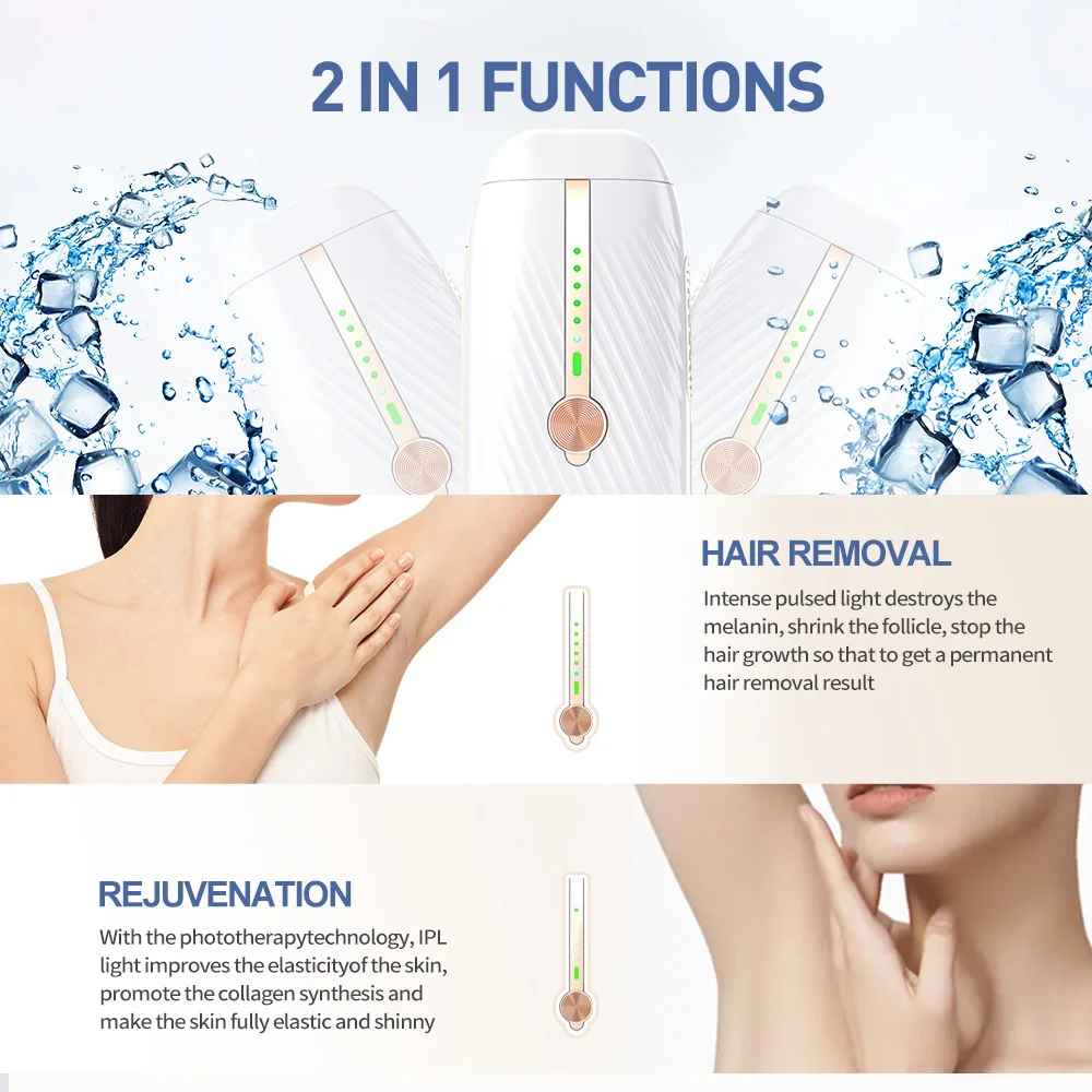 Vancostar Fast Flash Laser Hair Remover for Ladies 2 in 1 999999 Flash lPL Epilator for Women Rejuvenation Trimmer Free Shipping