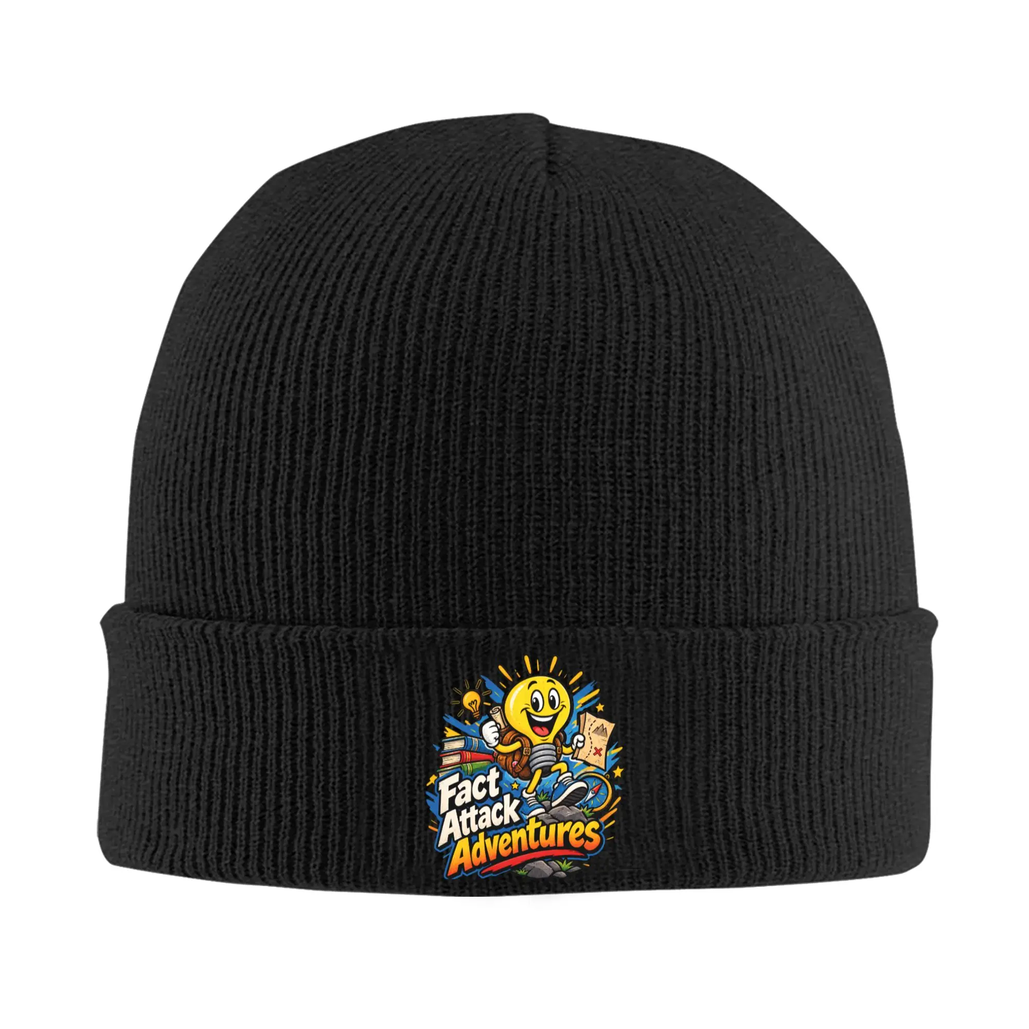 Fact Attack Adventures Beanie Hats  Bonnet Hats Adult Unisex Cool Outdoor Knitting Hat Autumn Winter Graphic Elastic Caps