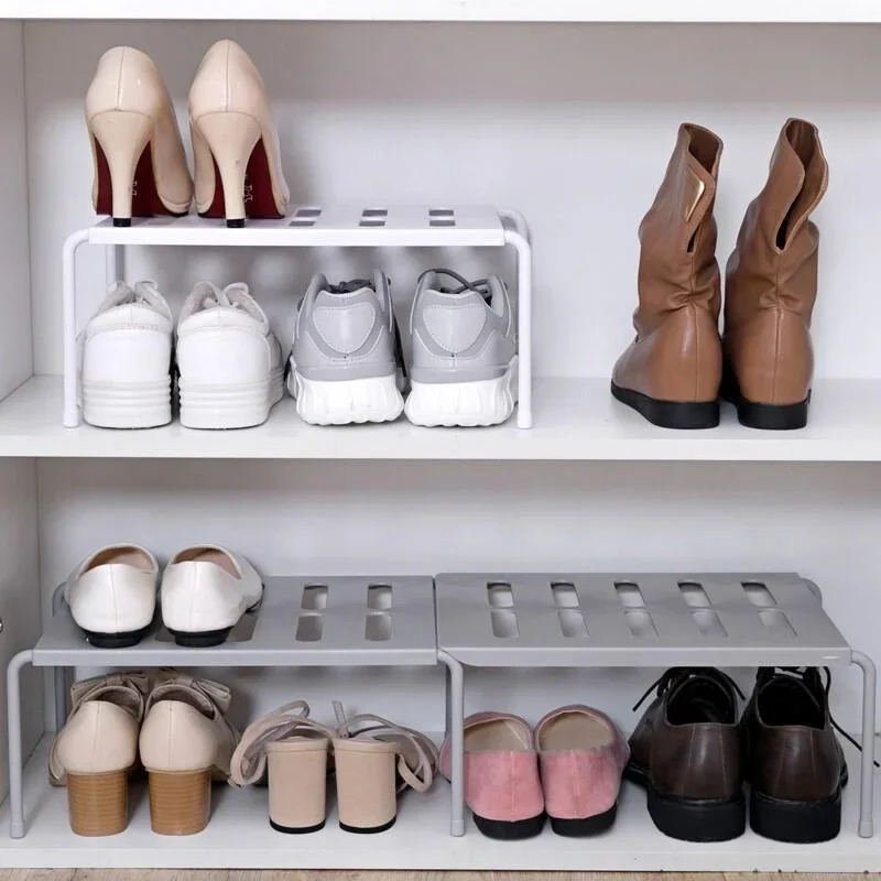 ABS Extensible Shoe Rack Storage Shelf Shoe Organizer Holder Under Sink Storage Rack Cabinet Organizer Household