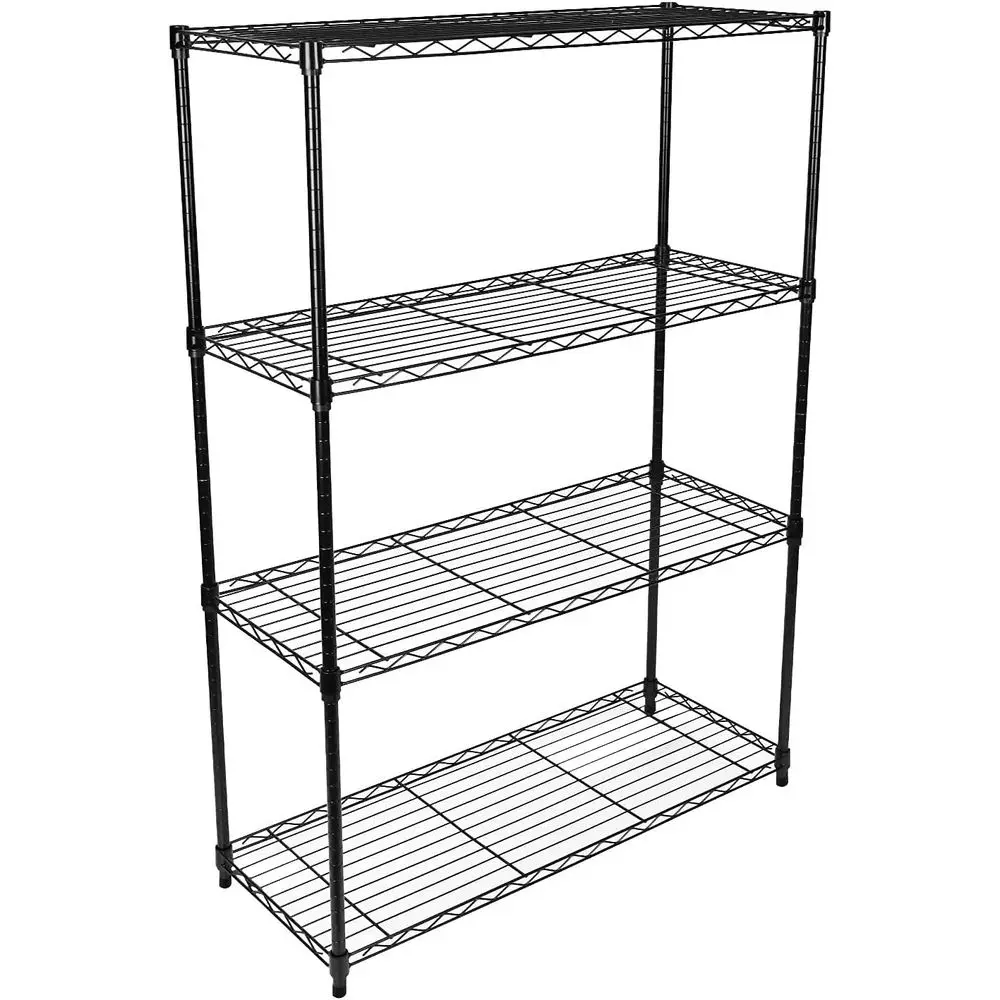 

Heavy Duty 4-Tier Steel Storage Rack, 36 Deep x 14 Wide x 55.91 High, 1000 lbs Capacity, Black