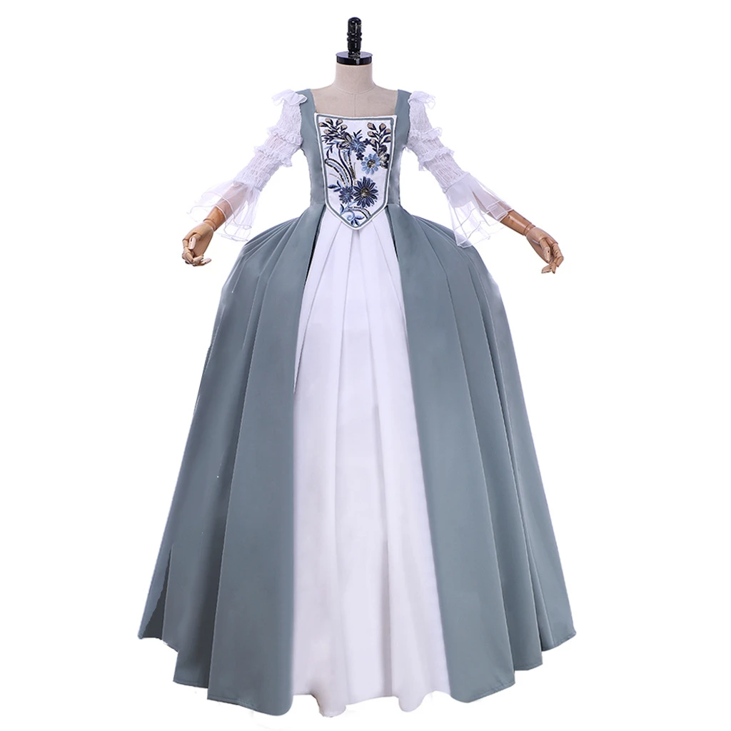 

TV Outlander Claire Fraser Wedding Gown Dress Women Historical Medieval Victorian Costume Halloween Carnival Party Costume