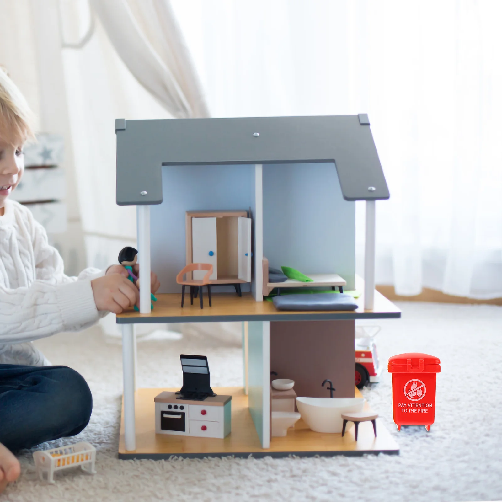 Kinderen Vroeg Onderwijs Vuilnisbak Mini Prullenbak Miniaturen Speelgoedblikken Kamer Klein Huis Kind Simulatie