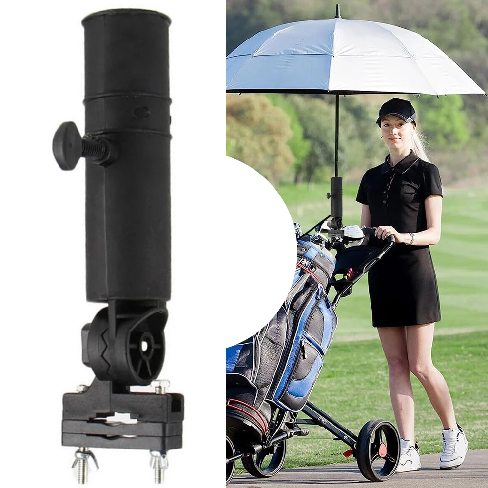 Golf Cart Umbrella Holder Adjustable Golf Umbrella Holder Clip Golf Trolley Cart Umbrella Mount for Golf Cart Bike Baby Stroller