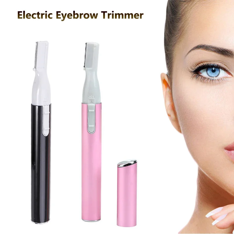 Rasoir de sourcils pour femmes, rose, épilateur pour le visage, électrique, léger, Portable, peigne pour le corps inclus