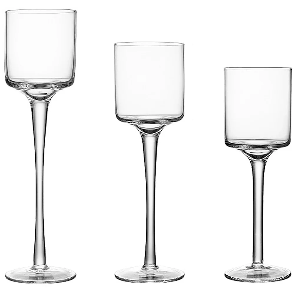 

3 Pcs Glass Tealight Votive Holder Home Decor Holders Stand Lights Candles Candleholder Candlestick