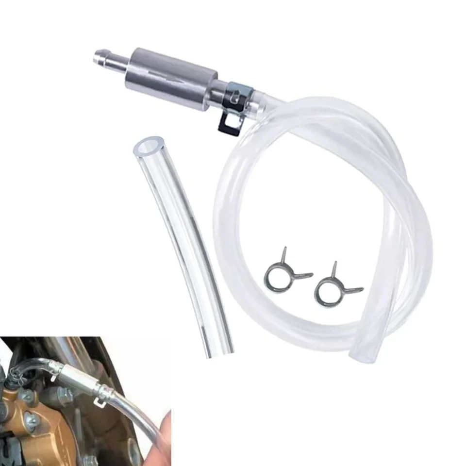 Kit de Sangria de Freio com Tubo Transparente para Extração de Óleo, Válvulas de Retenção Unidirecionais e Mangueira de Sangria de Freio de Conexão Rápida para Substituição