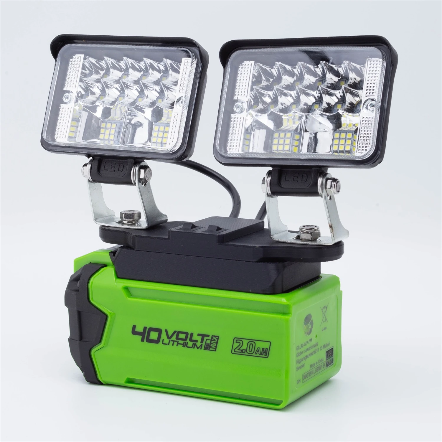 

For greenworks Lantern compatible 29472 29462 40V Battery LED Work Light Outdoor Portable (5600LM) 2 Head (No Battery )