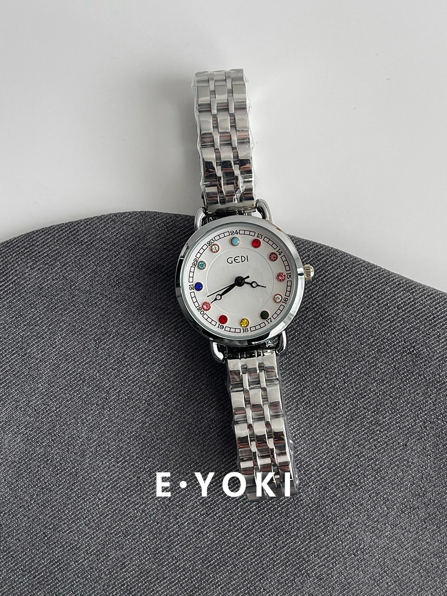 ساعة كوارتز نسائية كاجوال فاخرة وخفيفة الوزن بسوار فولاذي ساعة نسائية فاخرة وإكسسوارات للسيدات عالية الجودة