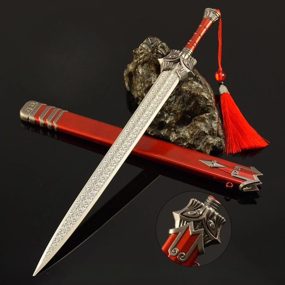 30 CM 중국 애니메이션 주변기기 검 금속 공예 모델 Collectible Desk 장식품 남자 친구를위한 크리 에이 티브 생일 선물 소년 장난감