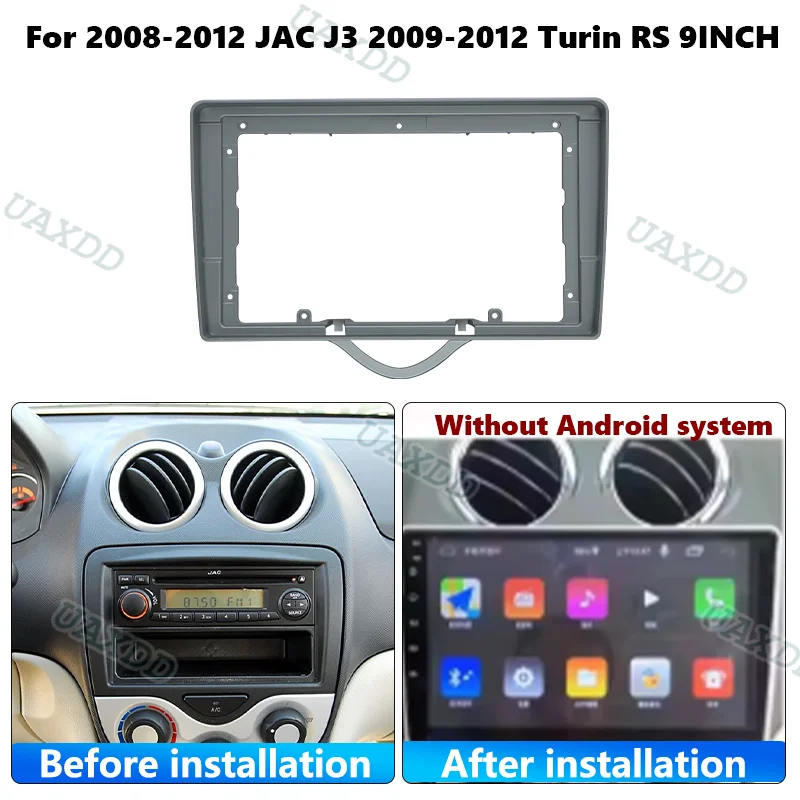 9 Inch Car For Jac J3 2008-2012 Turin Rs 2009 - 2012 Frame Fascia Panel Dashboard Kit 2Din Plastic Accessories Center Console Cd