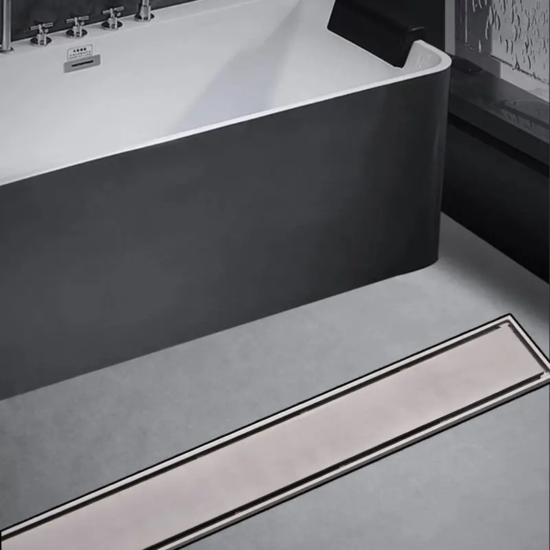 Ultra-thin long floor drain large displacement bamboo row invisible all copper