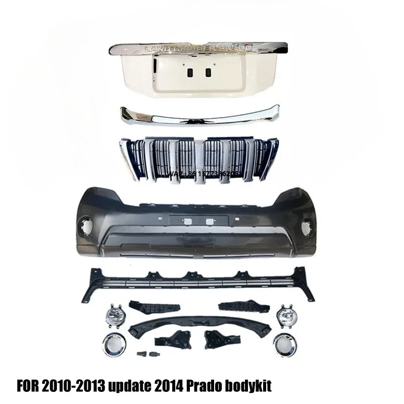 

2010-2014 Prado Upgrade to 2016 Face Include Front Bumper with Led Lights Fog Lamps Chrome Grille for Prado Bodykit