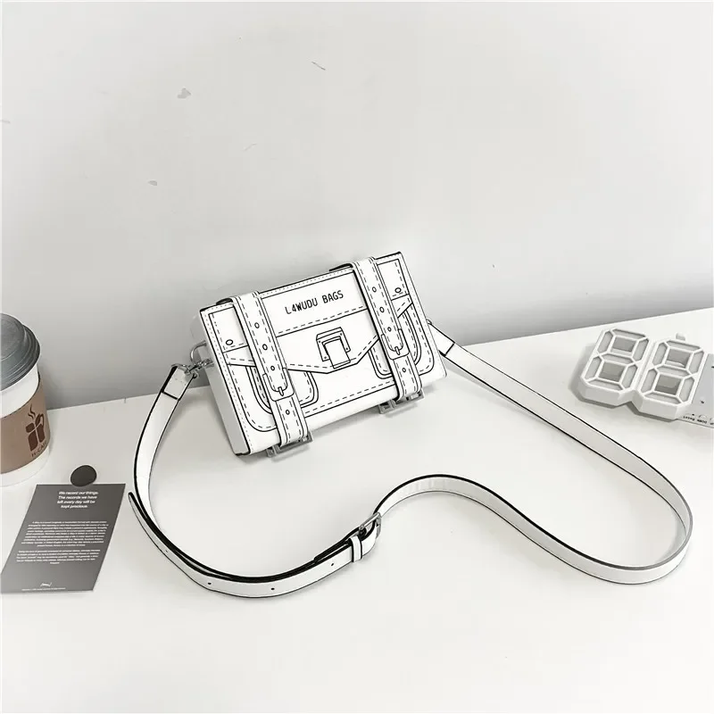 Animation Mini Small Square Bag New Fashion Shoulder Crossbody Casual Simple Design Sense Purses and Handbags Man Creative Funny