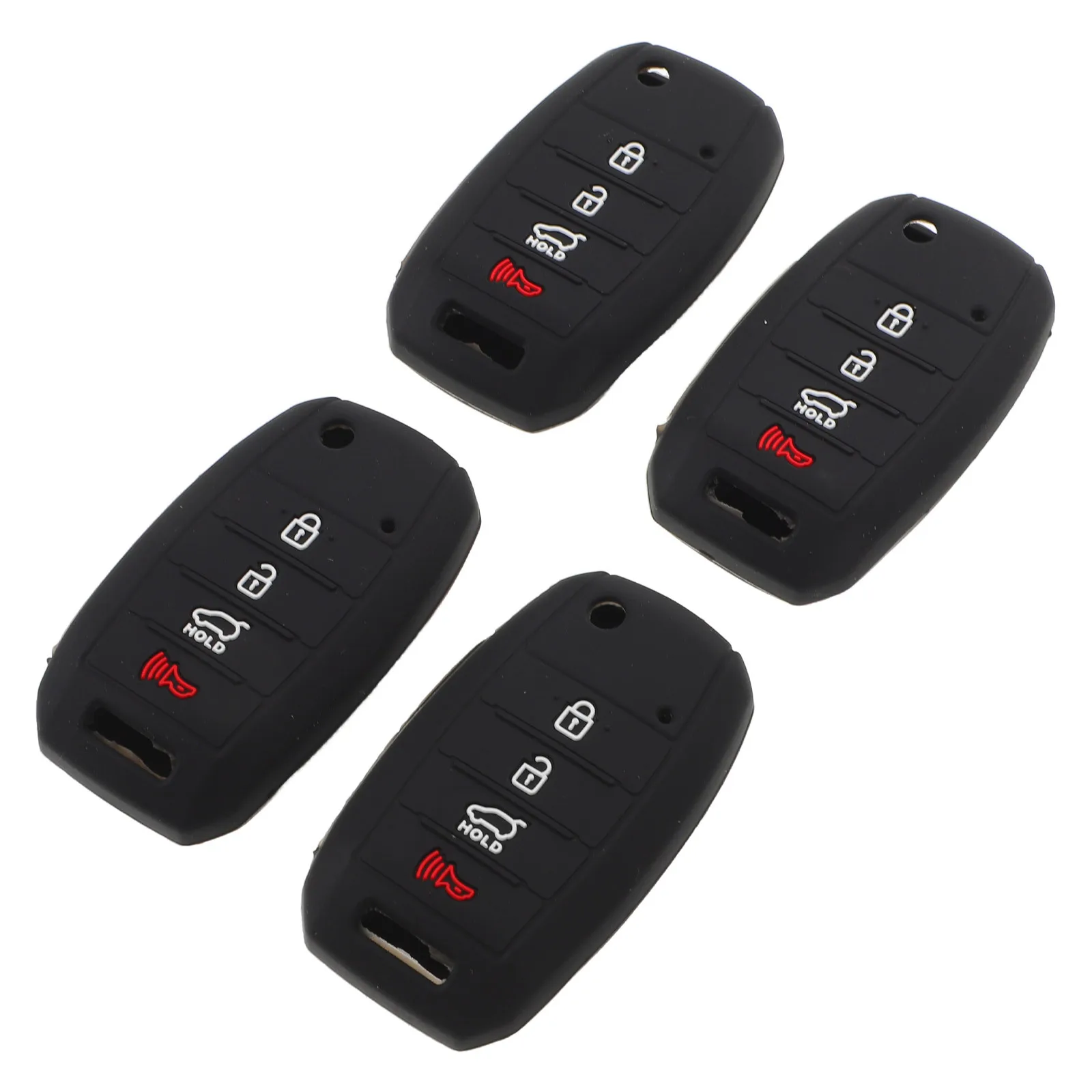 

4Pcs Car Key Silicone Cover Protective Key Fob Case for Remote Shell Anti-Scratch Drop Protection Smooth Finish Fits Buttons