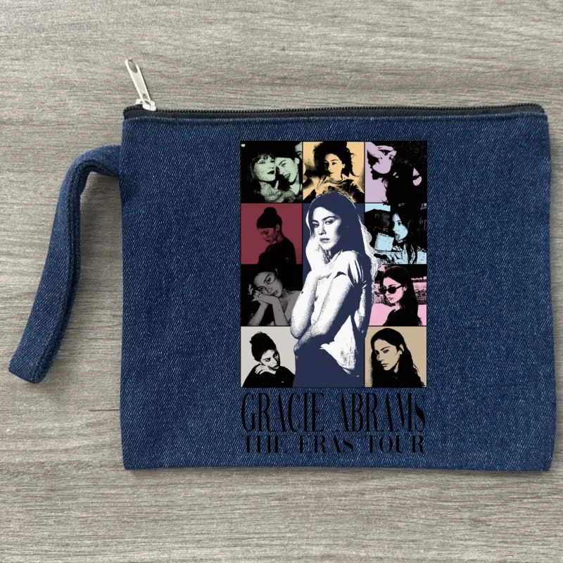 

Полотняные сумки для хранения с узором Gracie Abrams, дорожная джинсовая косметичка, забавная сумка на молнии